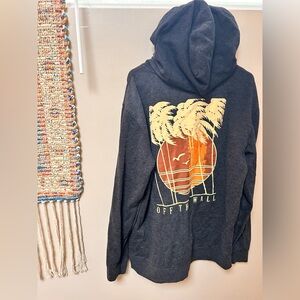 Vans Black Hoodie with Sunset Graphic